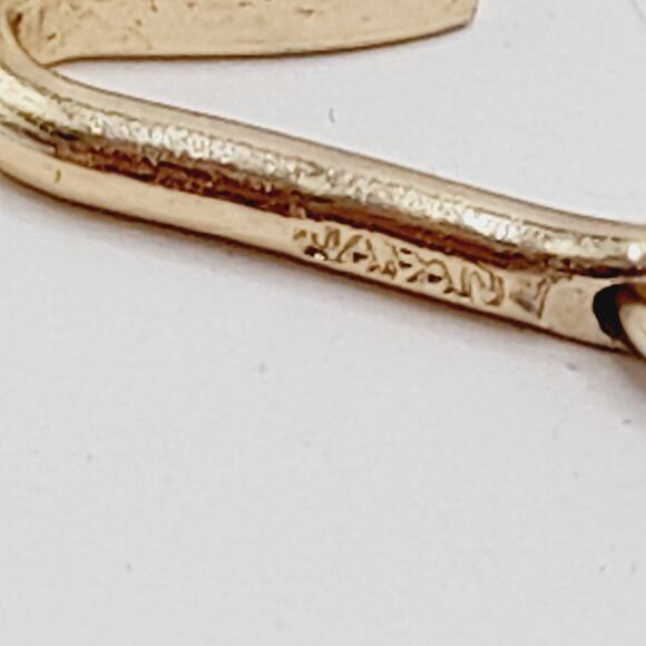 Vintage Japan 1950s Copper Pearl Necklace 3-Strand w/ Topaz Crystals, 18" - Picture 9 of 11